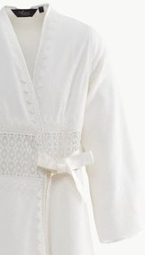 Halat elegant pentru femei DEMET, in cutie cadou M Alb crem / Ecru