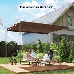 Outsunny Tettuccio di Ricambio per Gazebo 3x3 m con 10 Fori di Drenaggio Grigio | Aosom Romania