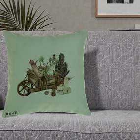 Perna Decorativa Roaba Rustica de Craciun, 40x40 cm, Verde, Husa Detasabila, Perna Inclusa, BEKZ®