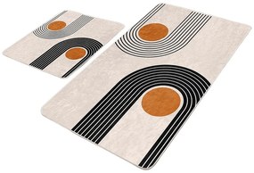 Covorașe de baie bej 2 buc. din catifea 60x100 cm Dot Arch – Mila Home