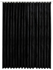 Draperie opaca, negru, 290 x 245 cm, catifea, cu carlige 1, Negru