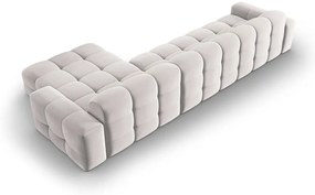 Colțar gri deschis cu tapițerie din catifea (pe partea dreaptă) Kendal – Micadoni Home