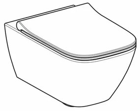Set vas wc suspendat si capac slim softclose Geberit Smyle Square Rimfree