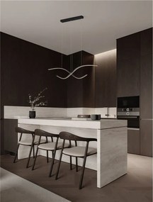 Lustra BRIO neagra liniara cu iluminat LED CCT