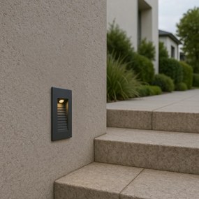 Lampă modernă de perete încastrată neagră 7cm incl. LED IP65 - Trem