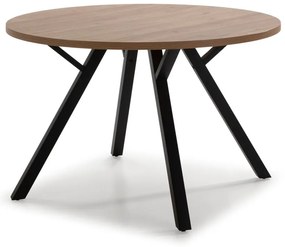 Masă rotundă de sufragerie cu aspect de stejar ø 120 cm Beni - Marckeric