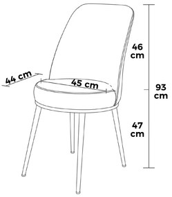 Set 2 buc. scaune bucătărie Pufenda (cappuccino + Auriu). 1127572