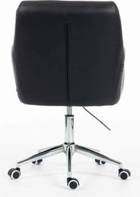 HR840K Scaun Negru Piele Ecologica cu Bază Cromata