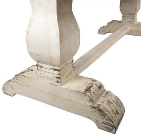 Masă de dining shabby chic, cu finisaj alb antichizat, Belle Époque