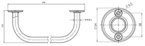 AQUALINE 8010 uscător-suport pentru prosoape 50cm, alb