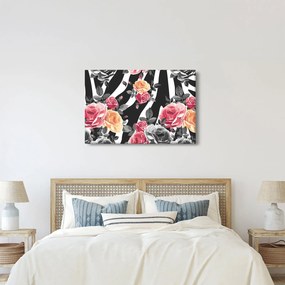 Tablou cu trandafiri înfloriți (90x60 cm)