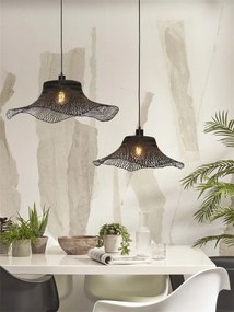 Lustra suspendata din bambus Ibiza L 65cm, negru