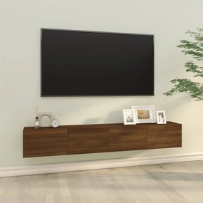 Comode TV, 2 buc., stejar maro, 100x30x30 cm, lemn prelucrat 2, Stejar brun