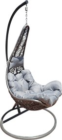 Balansoar gradina KALEA 2 NEW, gri, metal/stofa clasica, 105x105x195 c