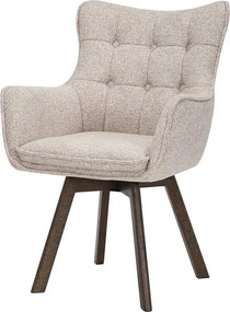 Set de 2 scaune pivotante picioare din lemn THOR bej