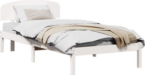 vidaXL Cadru de pat cu headboard Alb 80 x 200 cm Lemn de pin masiv