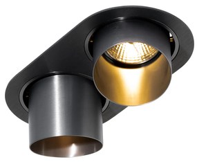 Spot îngropat rotunjit, metal gri-antracit, GU10, 70 mm, inclinabil, 2 lumini - Installa