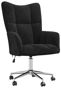 328167 vidaXL Scaun de relaxare, negru, catifea