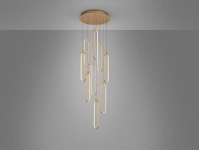 Lustra LED suspendata design ultra-modern Colette 9L auriu roze