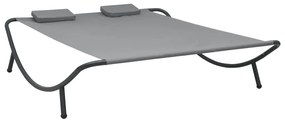 vidaXL Pat dublu de exterior, antracit, material textil