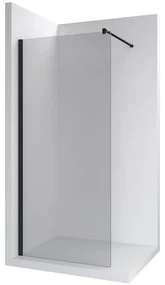 Perete sticla dus Walk In Roca District 90xH200 cm, profil negru mat
