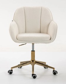 HR2055K Scaun Crem din Boucle cu Bază Aurie