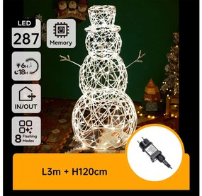 Aigostar - Decorațiune LED de Crăciun pentru exterior, om de zăpadă, 3,6W/31/230V, 2700K, 120cm, IP44