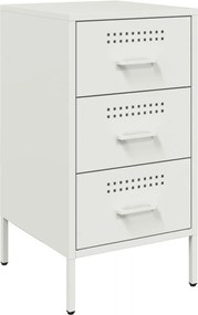vidaXL Noptieră, alb, 36x39x68 cm, oțel