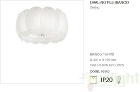 Plafonier modern diametru 40cm, OVALINO PL5 BIANCO 093963