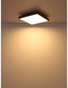 Plafoniera LED aluminiu argintiu, MDF gri DORO 45x45cm