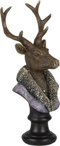 Figurină decorativă vintage cerb din polirasină, 10x9xH23 cm