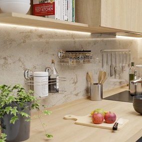 Raft pentru baie argintiu autoadeziv din metal Bestlock Bath – Compactor