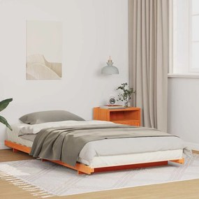 vidaXL Cadru de pat de podea Maro ceruit 90 x 190 cm Lemn masiv de pin