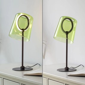 Veioza moderna LED 2700K, sticla, verde, Zula