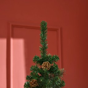 Pom de Craciun artificial 165cm cu ramuri realiste si 27 de conuri de pin, decor de Craciun, verde HOMCOM | Aosom RO