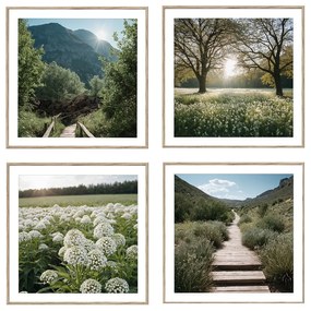 Tablouri 4 buc. 30x30 cm Sunrise Hike – knor