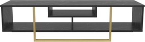 Comoda TV ASAL 150, negru/auriu, PAL melaminat, 150x35x40 cm