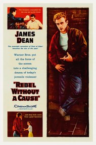 Reproducere Rebel without a cause, Ft. James Dean (Vintage Cinema / Retro Movie Theatre Poster / Iconic Film Advert)