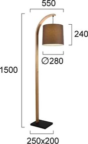 Lampă de podea HANA 1xE27/40W/230V maro