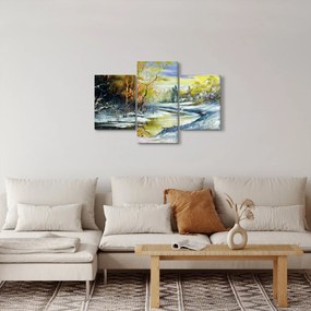 Tablou - Râu de iarnă, pictură în ulei (90x60 cm)