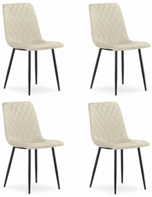 Set 4 Scaune Bucatarie/Dining Clay Catifea Bej
