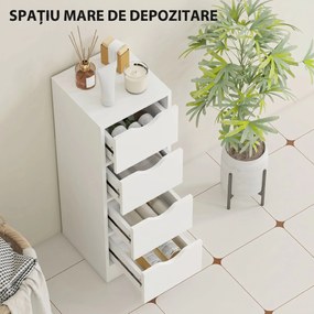 HOMCOM Dulap de Baie Economisitor de Spațiu 4 Sertare în Stil Nordico | Aosom Romania