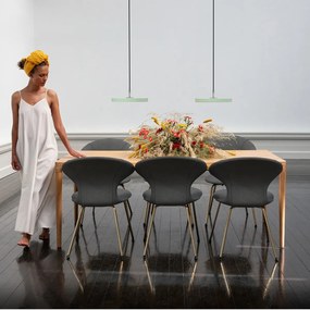Lustra LED design scandinav Asteria mini - nuance olive/ auriu