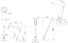 Globo 58376B - Lampă de birou LED RGB dimabilă MITTI 1xLED/8W/230V + LED/2W