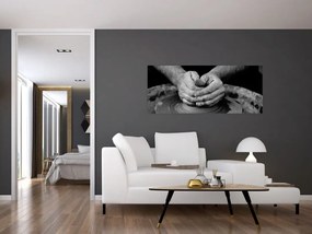 Tablou alb negru - producția de ceramică (120x50 cm)