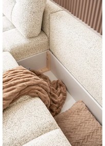 Colțar modular crem extensibil/cu spațiu de depozitare (cu colț pe partea stângă) Lulu – Miuform