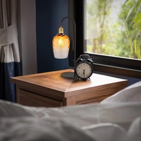 Veioza design decorativ SALVY negru/chihlimbar