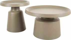 Set 2 măsuțe cafea RODOS, bej mat, metal