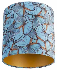 Abajur din catifea cu design fluture 25/25/25 interior auriu
