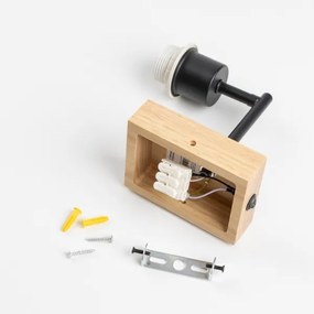 Brilagi - Aplică de perete BOBO WOOD 1xE27/25W/230V stejar/negru/alb/cu ursuleți